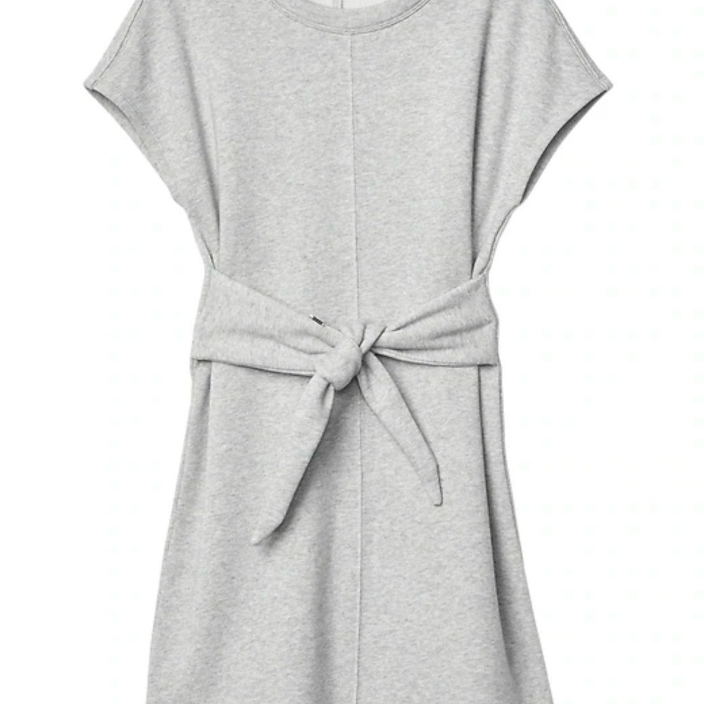 Athleta Women’s Embrace Tie Sweatshirt Dress Size Small Gray Cotton - Picture 4 of 12